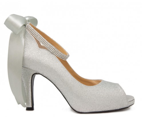 Wedding shoes with hot sale bow on back